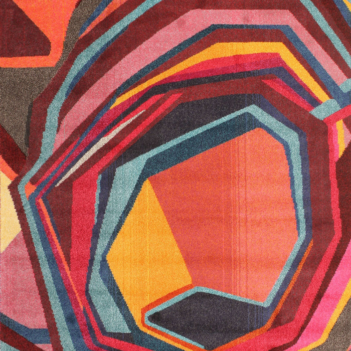 Machine Washable Contemporary Rose Dust Purple Rug, wshcon1141