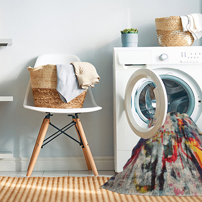 Machine Washable Contemporary Chestnut Brown Rug in a Washing Machine, wshcon1142