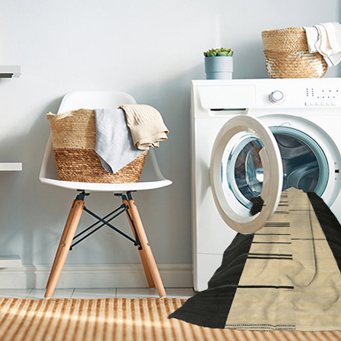 Machine Washable Contemporary Midnight Gray Rug in a Washing Machine, wshcon1145