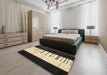 Contemporary Mid Gray Modern Rug in a Bedroom, con1145