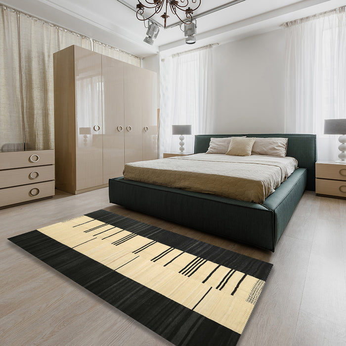 Contemporary Mid Gray Modern Rug in a Bedroom, con1145