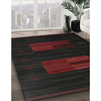 Contemporary Charcoal Black Modern Rug, con1146