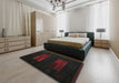 Machine Washable Contemporary Charcoal Black Rug in a Bedroom, wshcon1146