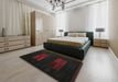 Contemporary Charcoal Black Modern Rug in a Bedroom, con1146