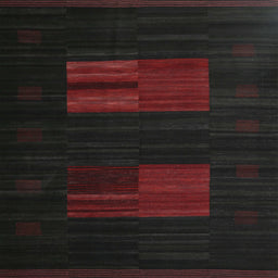 Square Contemporary Charcoal Black Modern Rug, con1146