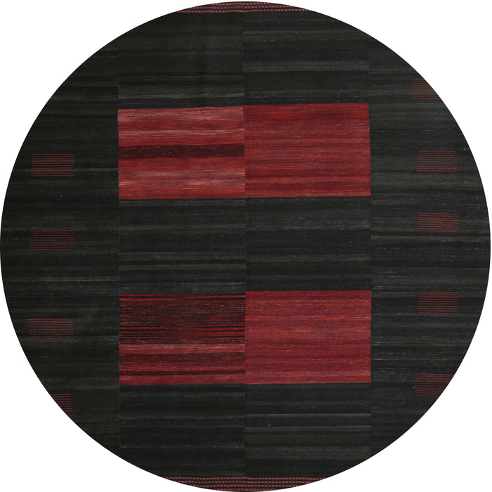 Sideview of Contemporary Charcoal Black Modern Rug, con1146
