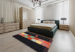 Machine Washable Contemporary Brown Rug in a Bedroom, wshcon1147