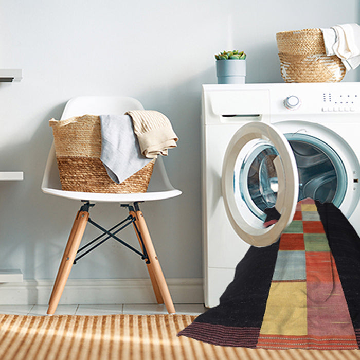 Machine Washable Contemporary Brown Rug in a Washing Machine, wshcon1147