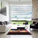 Square Contemporary Brown Modern Rug in a Living Room, con1147