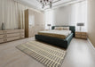 Machine Washable Contemporary Brown Rug in a Bedroom, wshcon1149