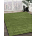 Contemporary Seaweed Green Modern Rug in Family Room, con114