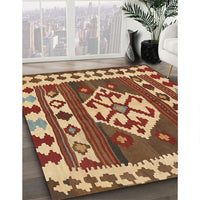 Contemporary Sand Brown Southwestern Rug, con1152