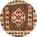 Sideview of Contemporary Sand Brown Southwestern Rug, con1152