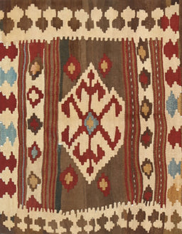 Contemporary Sand Brown Southwestern Rug, con1152