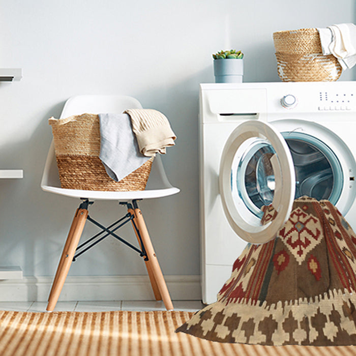 Machine Washable Contemporary Sand Brown Rug in a Washing Machine, wshcon1152