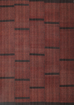 Contemporary Brown Red Modern Rug, con1154