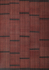 Machine Washable Contemporary Brown Red Rug, wshcon1154