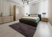 Contemporary Burgundy Brown Modern Rug in a Bedroom, con1157