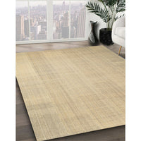 Contemporary Brown Gold Solid Rug, con1158