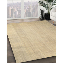 Contemporary Brown Gold Solid Rug in Family Room, con1158