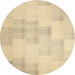 Sideview of Contemporary Brown Gold Solid Rug, con1159