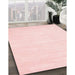 Machine Washable Contemporary Light Red Pink Rug in a Family Room, wshcon115