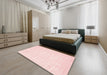 Machine Washable Contemporary Light Red Pink Rug in a Bedroom, wshcon115