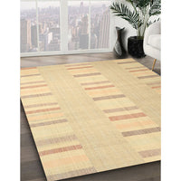 Contemporary Brown Gold Solid Rug, con1160