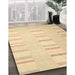 Contemporary Brown Gold Solid Rug in Family Room, con1160