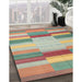 Contemporary Rust Pink Modern Rug in Family Room, con1162