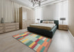 Machine Washable Contemporary Rust Pink Rug in a Bedroom, wshcon1162