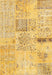 Machine Washable Contemporary Yellow Rug, wshcon1163