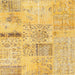 Sideview of Machine Washable Contemporary Yellow Rug, wshcon1163