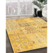 Machine Washable Contemporary Yellow Rug in a Family Room, wshcon1163