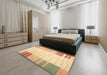 Contemporary Sand Brown Modern Rug in a Bedroom, con1165