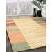 Contemporary Sand Brown Modern Rug in Family Room, con1165