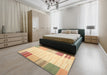 Machine Washable Contemporary Sand Brown Rug in a Bedroom, wshcon1165