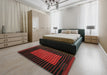 Contemporary Charcoal Black Oriental Rug in a Bedroom, con1166