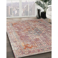 Contemporary Orange Salmon Pink Modern Rug, con1169