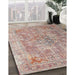 Contemporary Orange Salmon Pink Modern Rug in Family Room, con1169