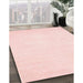 Contemporary Light Red Pink Modern Rug in Family Room, con116