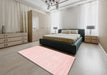 Contemporary Light Red Pink Modern Rug in a Bedroom, con116