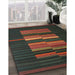 Machine Washable Contemporary Army Green Rug in a Family Room, wshcon1170
