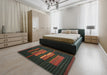 Machine Washable Contemporary Army Green Rug in a Bedroom, wshcon1170