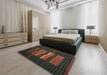 Contemporary Army Green Modern Rug in a Bedroom, con1170