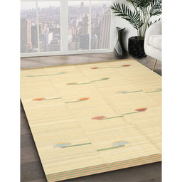 Contemporary Sun Yellow Solid Rug in Family Room, con1171