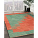 Machine Washable Contemporary Green Rug in a Family Room, wshcon1172