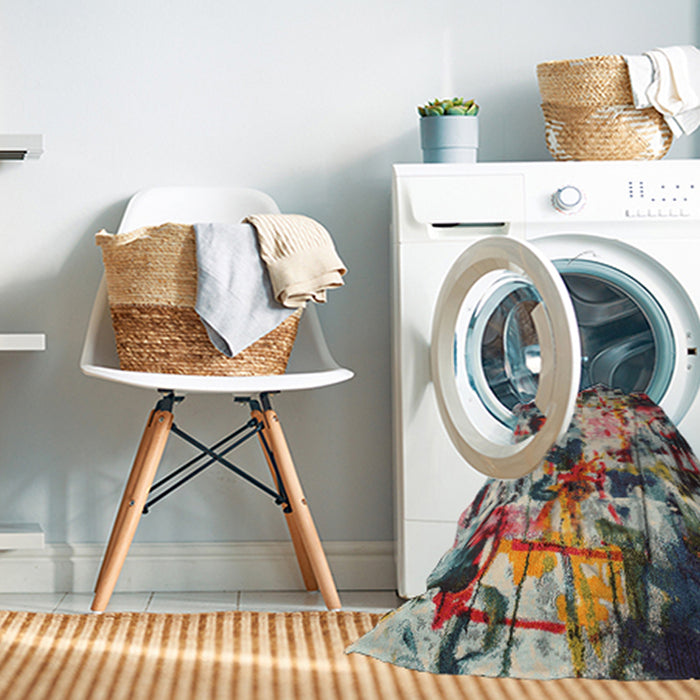 Machine Washable Contemporary Sepia Brown Rug in a Washing Machine, wshcon1173