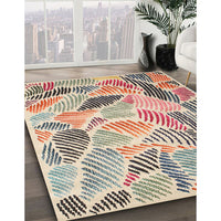 Contemporary Deep Peach Orange Modern Rug, con1177