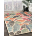 Contemporary Deep Peach Orange Modern Rug in Family Room, con1177